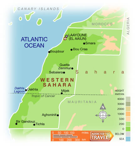 westsahara physikalisch karte